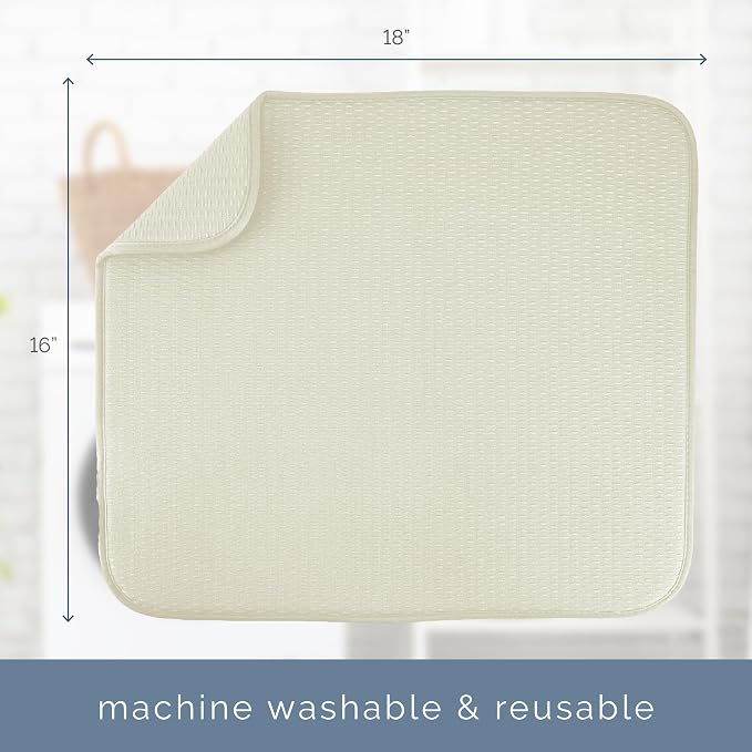 S&T INC. Dish Drying Mat, 16” x 18”, Absorbent Microfiber Kitchen Counter Mat - Image 7
