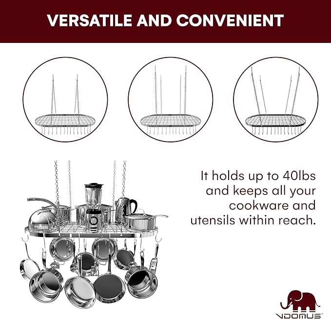 Vdomus Hanging Pot Rack - Image 3