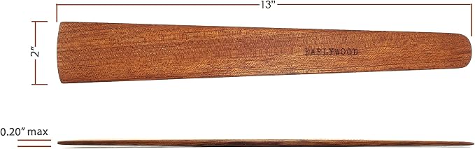 13 in Handmade Kitchen Cooking Utensil, Thin Dark Wood Saute Spatula, turning - Image 3