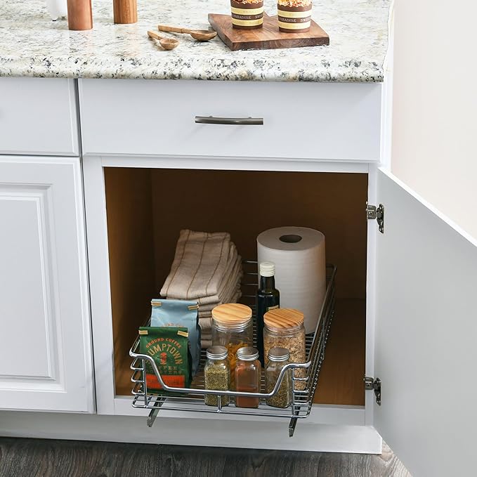 Household Essentials Glidez Chrome-Plated Steel Extended Depth 1-Tier Sliding - Image 2
