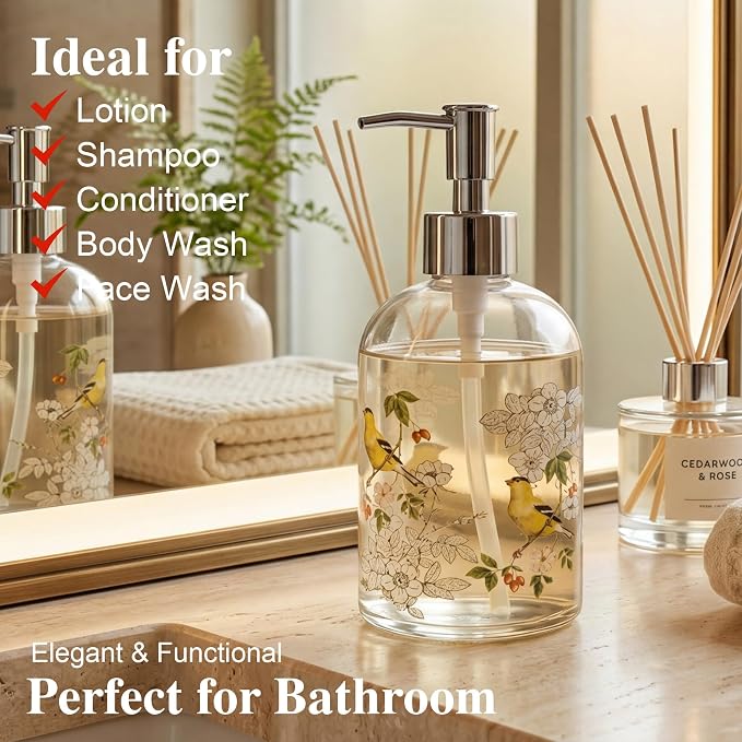 17oz Glass Soap and Lotion Dispenser Bottle - Image 6