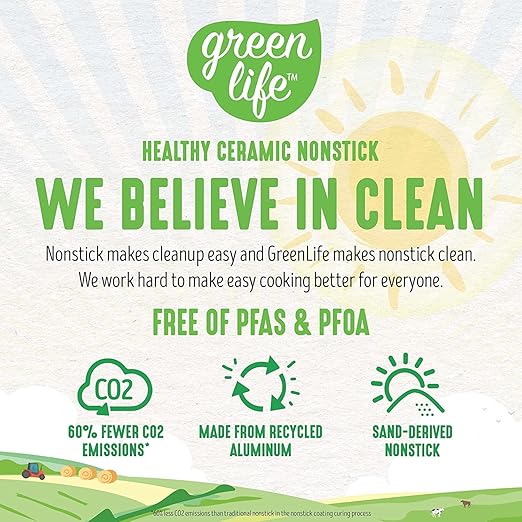 GreenLife Nonstick 8" Frying Pan Skillet, Non-Toxic PFAS-Free Ceramic Nonstick - Image 4