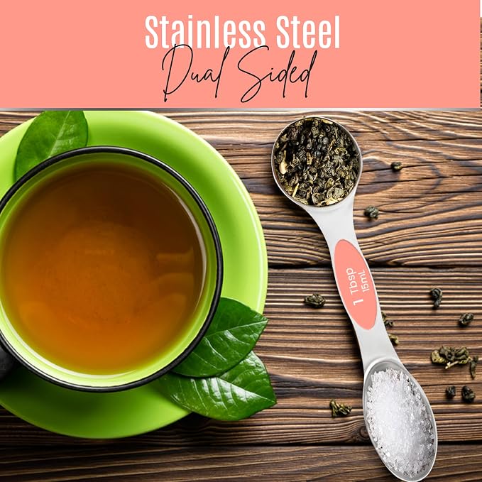 Magnetic Measuring Spoons Set of 9 Stainless Steel Dual-Sided Stackable - Image 2