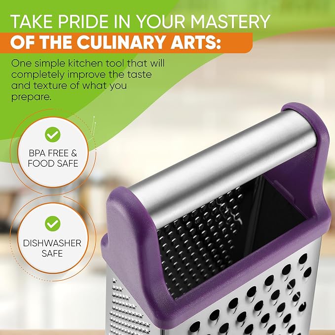 Spring Chef Purple Professional Stainless Steel XL Parmesan Cheese Grater - Image 5