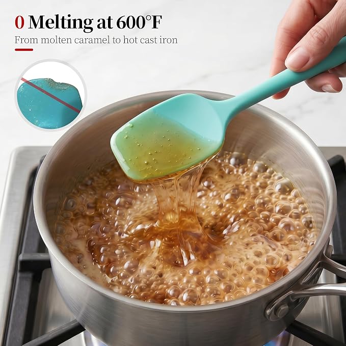 600ºF Heat Resistant Spatulas, High Heat Food Safe Semless Kitchen Silicone - Image 3
