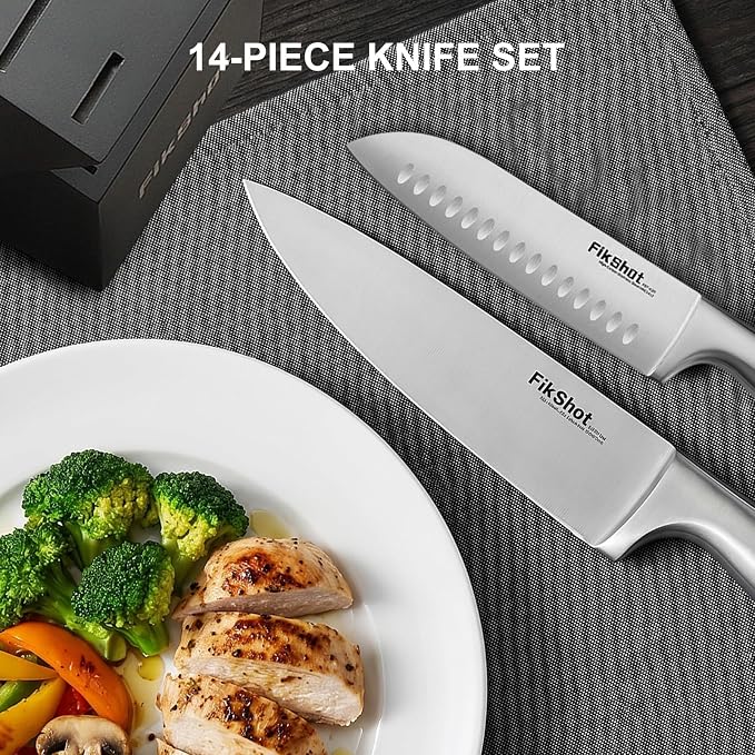 FIKSHOT Kitchen Knife Set, German Stainless Steel kitchen knives – Includes - Image 9