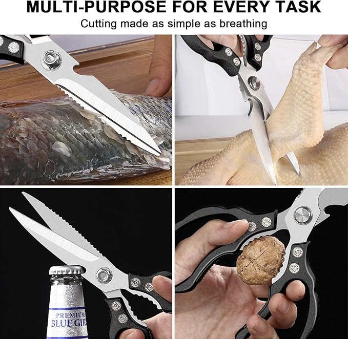 CGBE Kitchen Scissors All Purpose Heavy Duty, Ultra Sharp Stainless Steel - Image 4