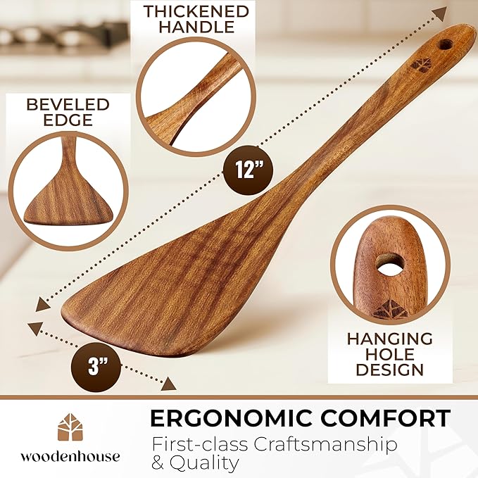 Wooden Spatula for Cooking, 12 Inch - Image 4