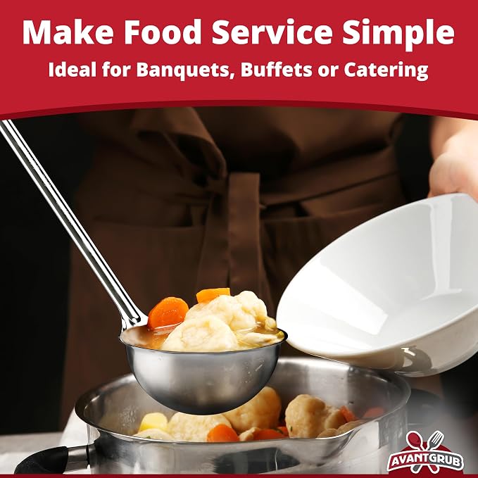 Super Sturdy, Ergonomic 6 Oz. Soup Ladle 1 Pk. Stainless Steel Ladles - Image 6