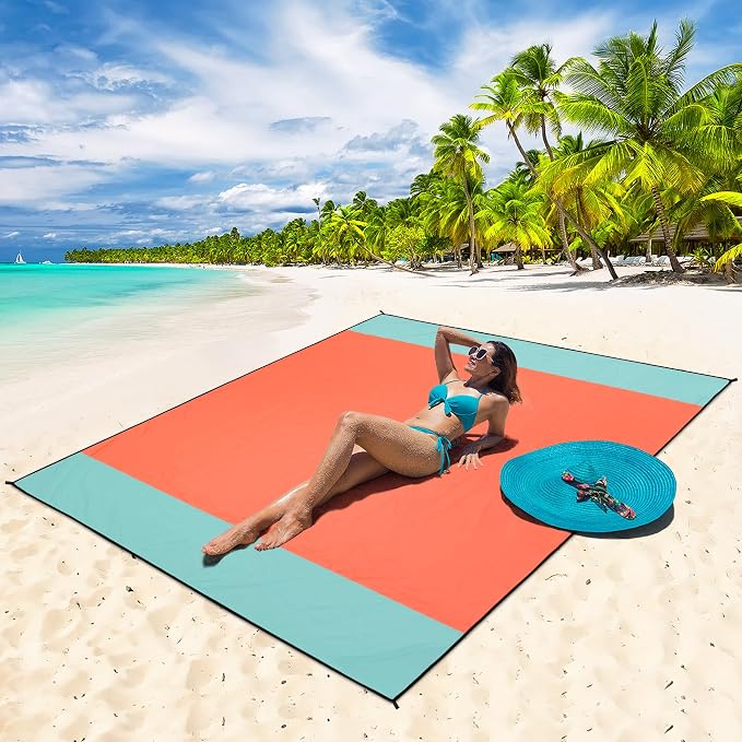 HIHOHO Beach Blanket Waterproof Sandproof Extra Large Beach Mat 79" X - Image 5