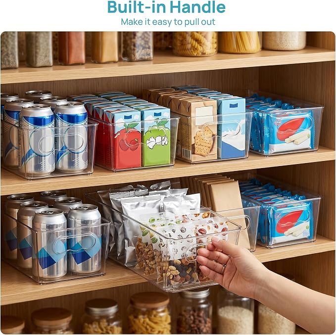 Vtopmart 4pcs Clear Organizers and Storage Bins, Plastic Storage Containers - Image 6