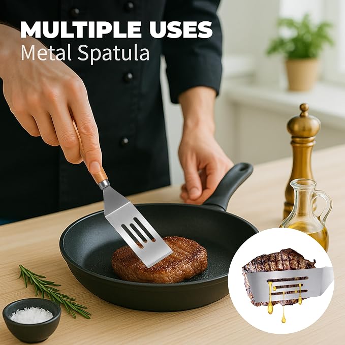 2Pcs Stainless Steel Spatula Set, Mini Serving Spatula - Image 5