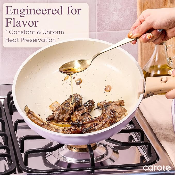 CAROTE Pots and Pans Set Non Stick, Cookware Sets, Oven/Fridge Safe, Space - Image 5