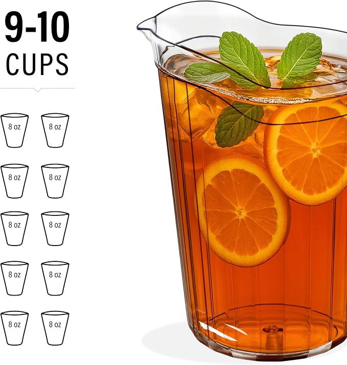 DecorRack 24 Pack - 75 oz Polycarbonate Plastic Pitcher Beverage Dispenser - Image 2
