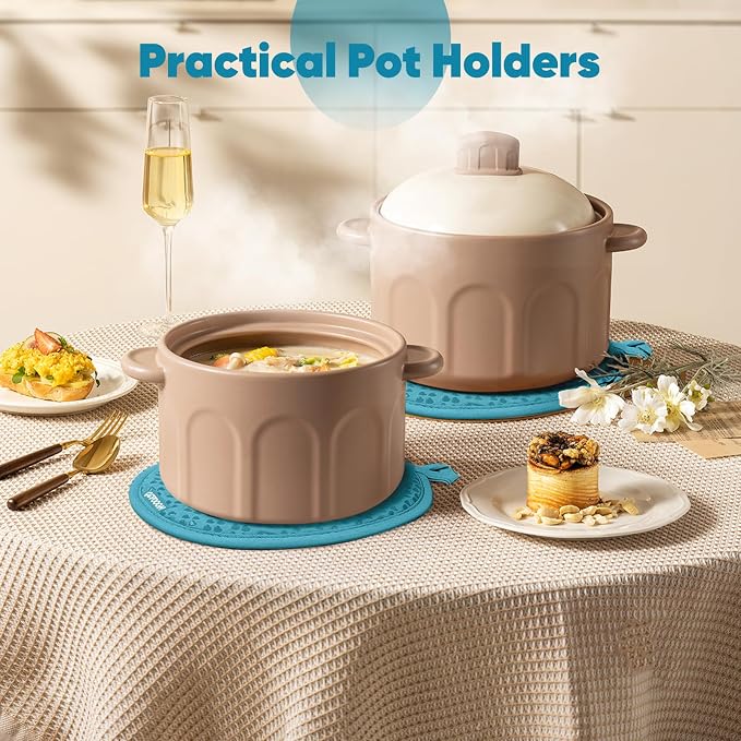 Oven Mitts and Pot Holders 4 Sets, Heat Resistant 500 ℉ Oven Mitt and Pot Holder - Image 5