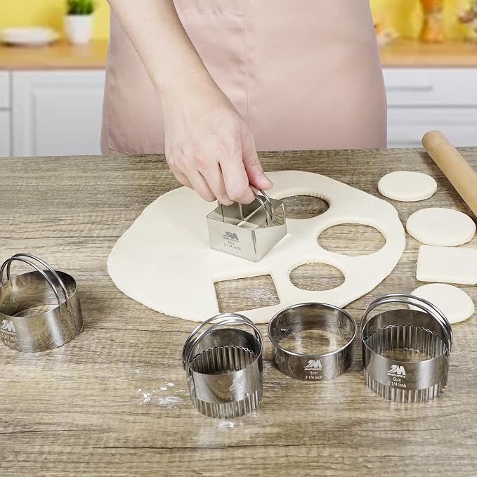 Square Biscuit Cutter Set 1.75inch 2inch 2.25inch 2.75inch 3.25inch, Stainless - Image 5