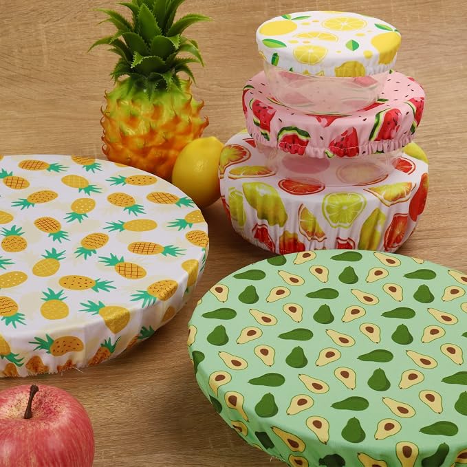 10Pcs Reusable Bowl Covers In 5 Size, Stretch Cloth Fabric Dish Cover Kitchen - Image 6