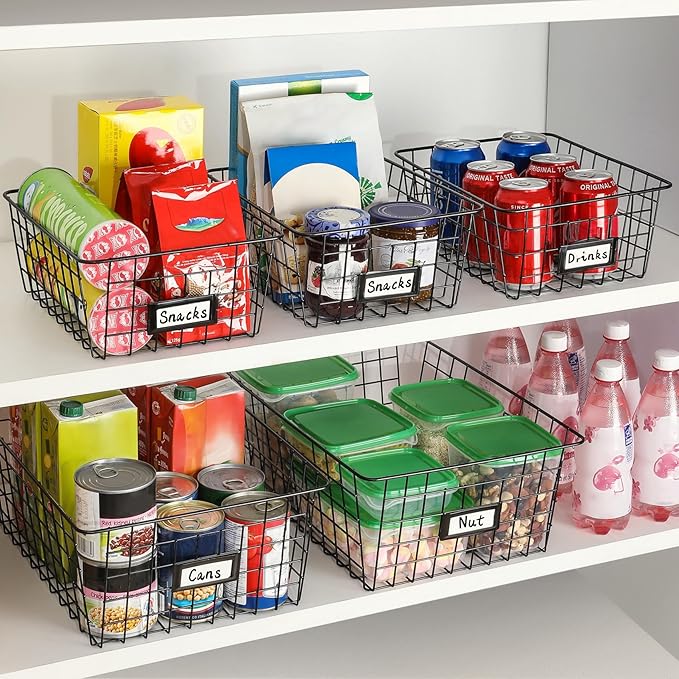 6 Pack Wire Baskets for Pantry Organization and Storage, Kitchen Organizer - Image 4