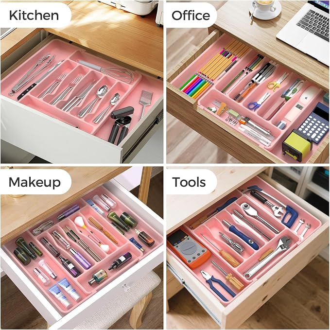 ukeetap Extra Large Expandable Silverware Organizer, BPA-Free Food-Safe Cutlery - Image 8