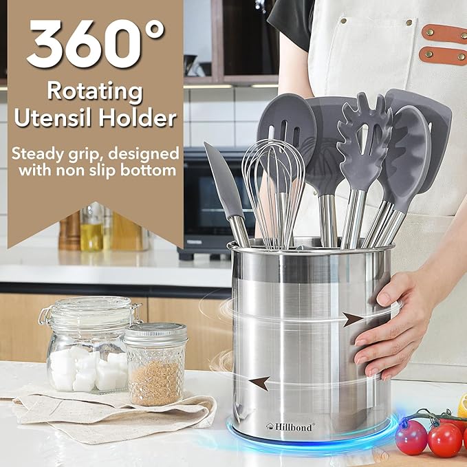 Hillbond 7.5x6.9 Inch EXTRA LARGE Utensil Holder - Image 5