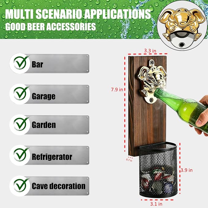 Beer Magnetic Bottle Opener Wall Mounted - Image 5