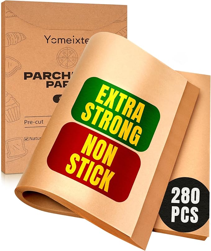 280 Parchment Paper Sheets 9x13"| Precut Unbleached Baking Paper by Yomeixte