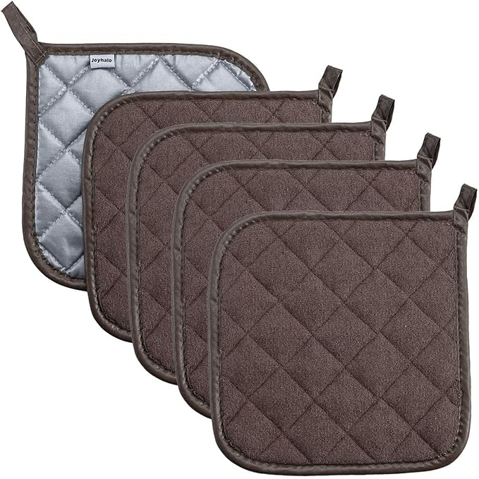 Pot Holders Cotton Made Machine Washable Heat Resistant Potholder, Pot Holder by Joyhalo