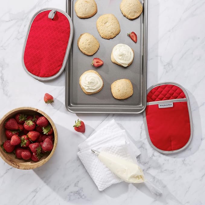 KitchenAid Asteroid Pot Holder 2-Pack Set, Fire Red - Image 2