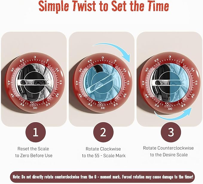 Magnetic Mechanical Kitchen Timer - Image 3