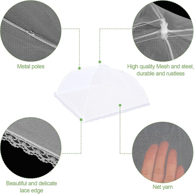 3 Pack Mesh Food Covers 19 inch, Large and Tall Food Covers, Pop-Up Mesh Food - Image 3