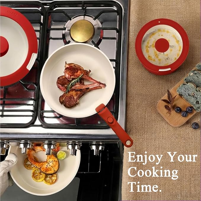 GiPP 5PCS Pots and Pans Set Non Stick, Nonstick Cookware Set Detachable Handle - Image 2