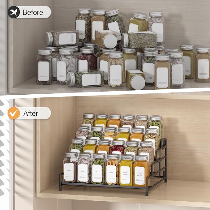 RUILALIFE 4-Tier-Spice-Rack-Organizer-for-Cabinet, Adjustable Depth Spice - Image 7
