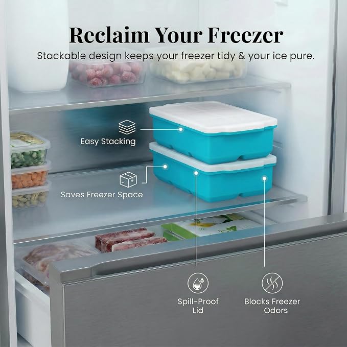 KitchFort Large Silicone Ice Cube Tray, Easy Release 2" Big Ice Cubes - Image 5