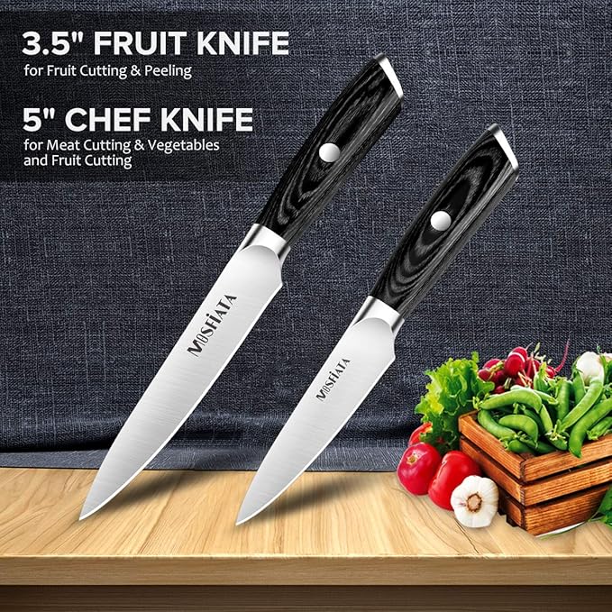 MOSFiATA 5” Chef Knife and 3.5" Fruit Knife Set - Image 2