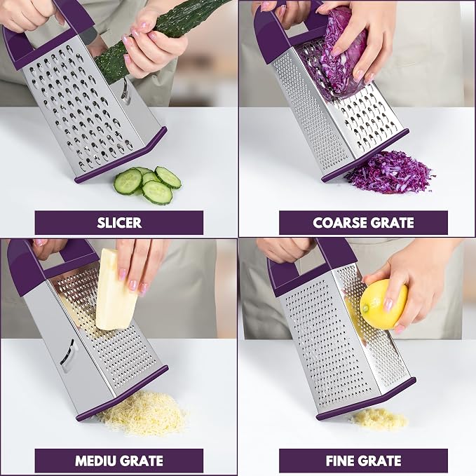 Urbanstrive Cheese Grater With Container, Professional Cheese Grater with Handle - Image 4