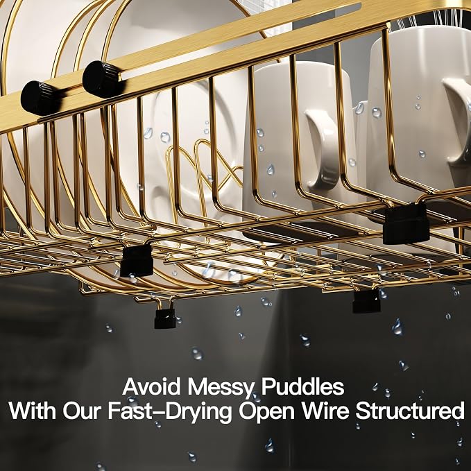 MAJALiS Dish Drying Rack Over The Sink, Expandable Stainless Steel Dish Drainer - Image 3