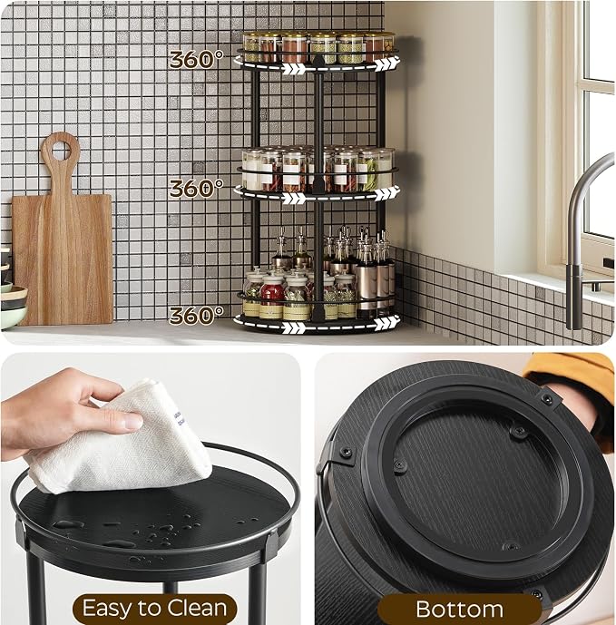 YATINEY 3-Tier Lazy Susan Organizer, Rotating Spice Rack, Spinning Organizer - Image 4
