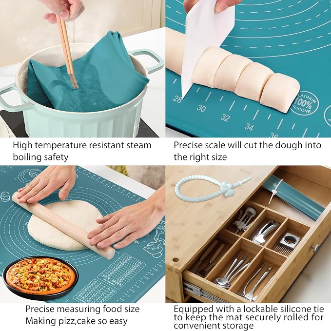 Silicone Pastry Mat 24" x 16" Extra Thick Non Stick Baking Mat - Image 6