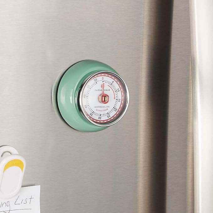 Zassenhaus Magnetic Retro Kitchen Timer, Classic Mechanical Cooking Timer - Image 4