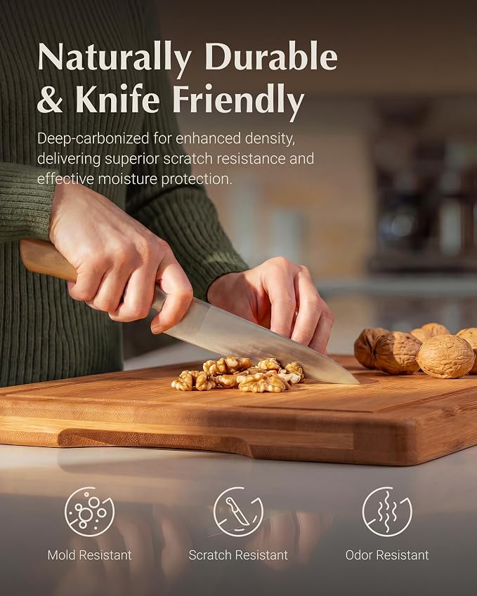 JINGNING Deep-Carbonized Bamboo Cutting Board Set - Image 5