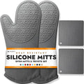 BPA-Free Soft Silicone 4 Piece Oven Mitts & Trivets Set by HOMWE