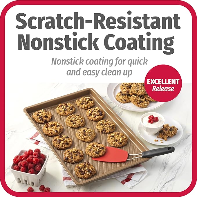 GoodCook BestBake Nonstick Textured Carbon Steel Cookie Sheet, Large Baking - Image 3
