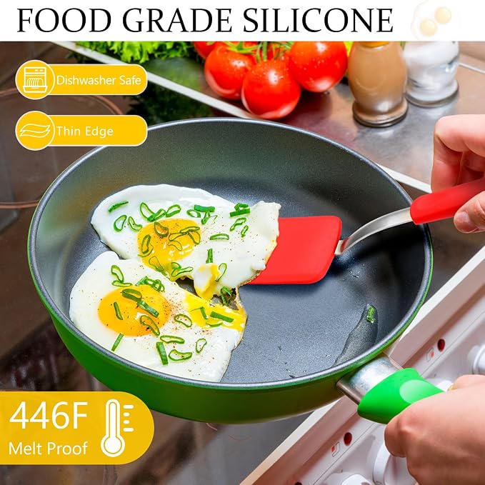 Silicone Cookie Spatula Turner 2 Pack Mini Brownie Spatula Flexible Kitchen - Image 4