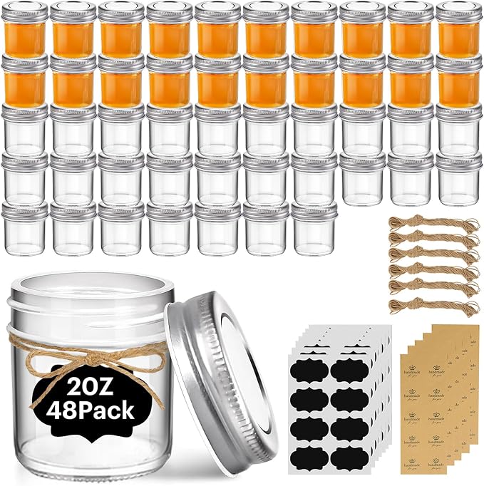 ComSaf Small Mason Jars 2 oz, Small Canning Jars, Mini Glass Jar by ComSaf