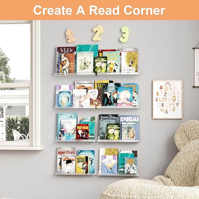 upsimples 10 Pack Acrylic Shelves Wall Organizer and Storage, Toy Cars - Image 6