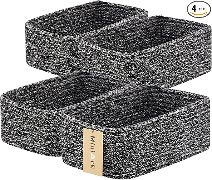 MiniArk Small Storage Baskets for Organizing | Closet Organizer Bins | Shelf by MiniArkStorageBasketsHome