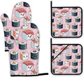 Cute Sushi Roll Japanese Oven Mitts and Pot Holders Set, Kitchen Decor Heat by Unknown
