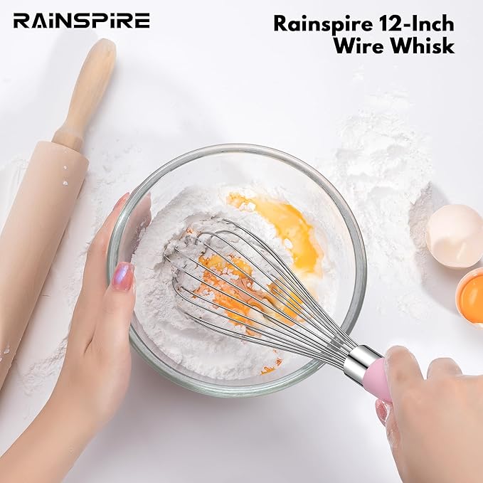 Rainspire 12-Inch Wire Whisk Stainless Steel, Balloon Whisks - Image 6