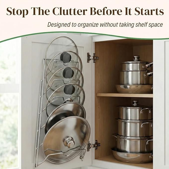 Evelots 6-Tier Pot Lid Organizer - Image 3