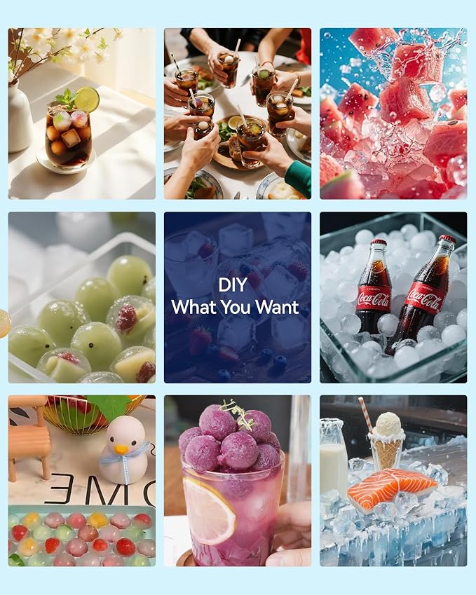 Ice Cube Trays with Lid and Bin, BPA-Free Mini 0.75 Inch Sphere Ice Molds - Image 7